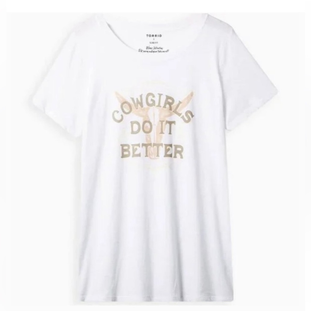 TORRID TSHIRT COWGIRLS DO IT BETTER SKULL GRAPHIC  SOFT SLIM  PLUS SIZE 1 = 1x